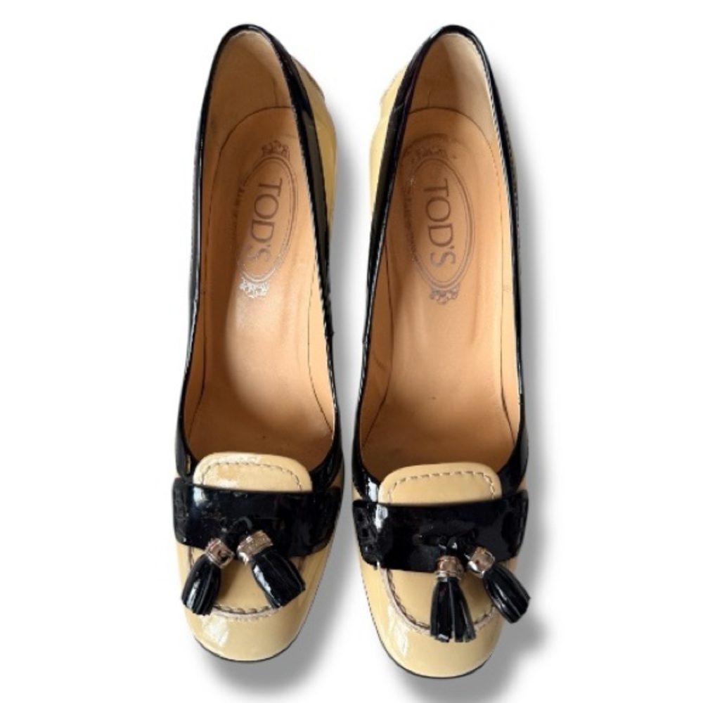 Tod’s Tassel Patent Pumps Size 37.5 US 7.5 - Picture 6 of 14